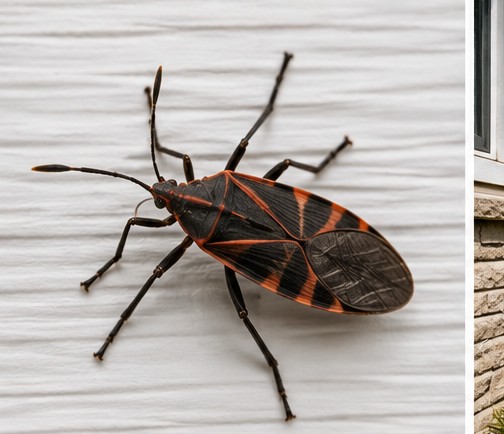 Maple bug (boxelder bug) on siding