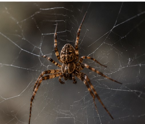 Spider in its web